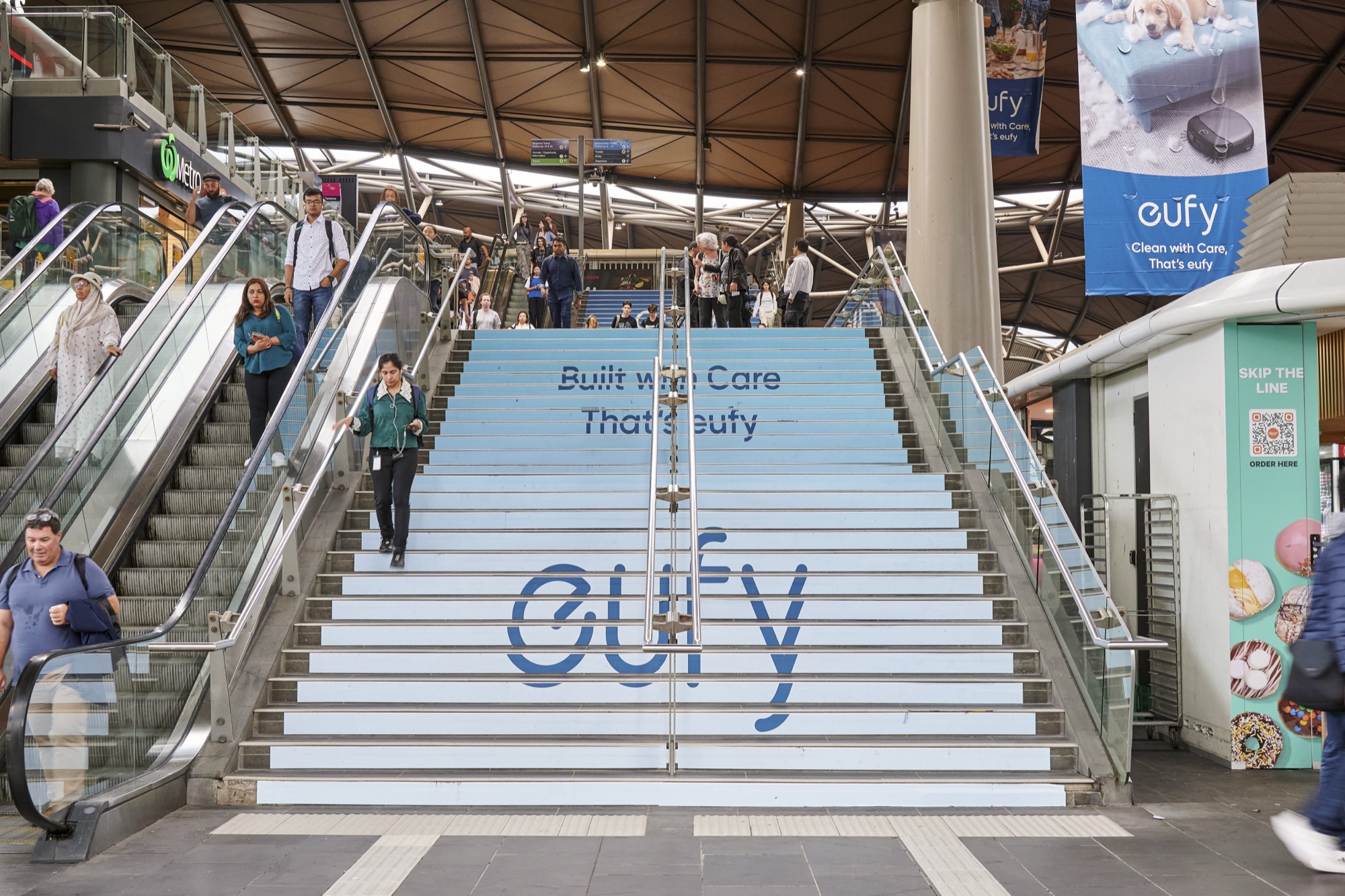 eufy staircase takeover at Southern Cross Station