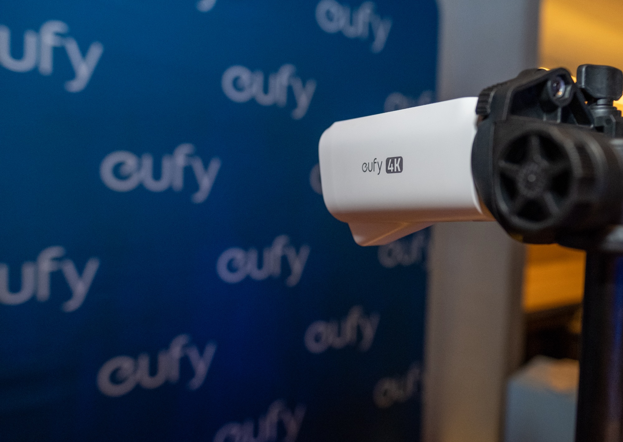 eufy 4K camera detail on step-and-repeat backdrop