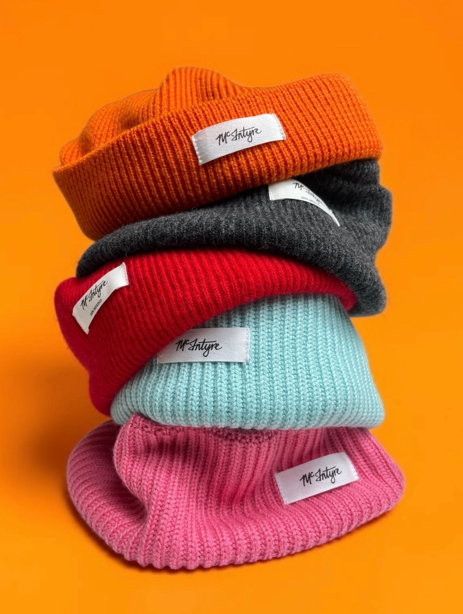 McIntyre Merino beanie colourway range