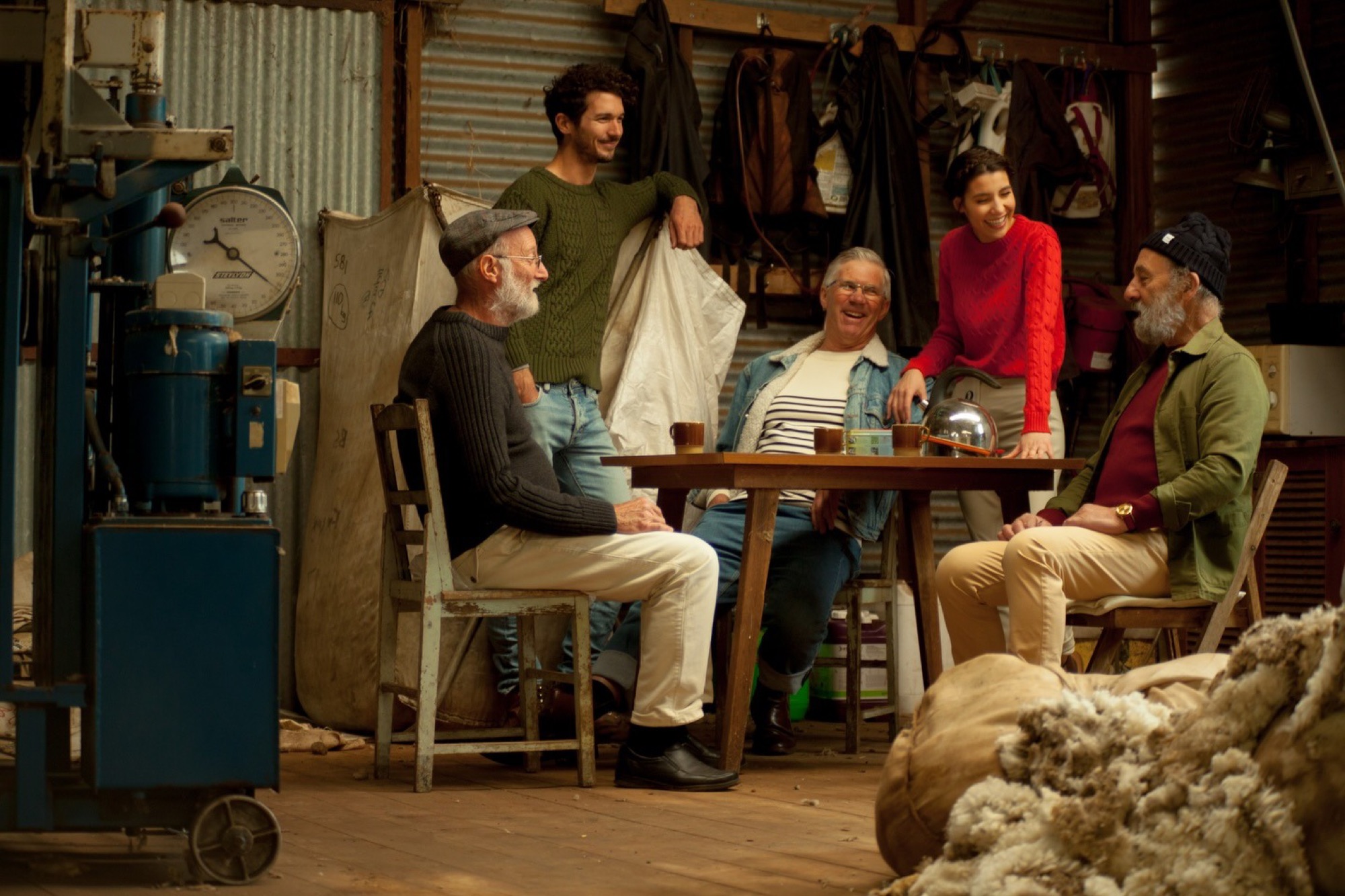McIntyre Merino jumper range hanging in store