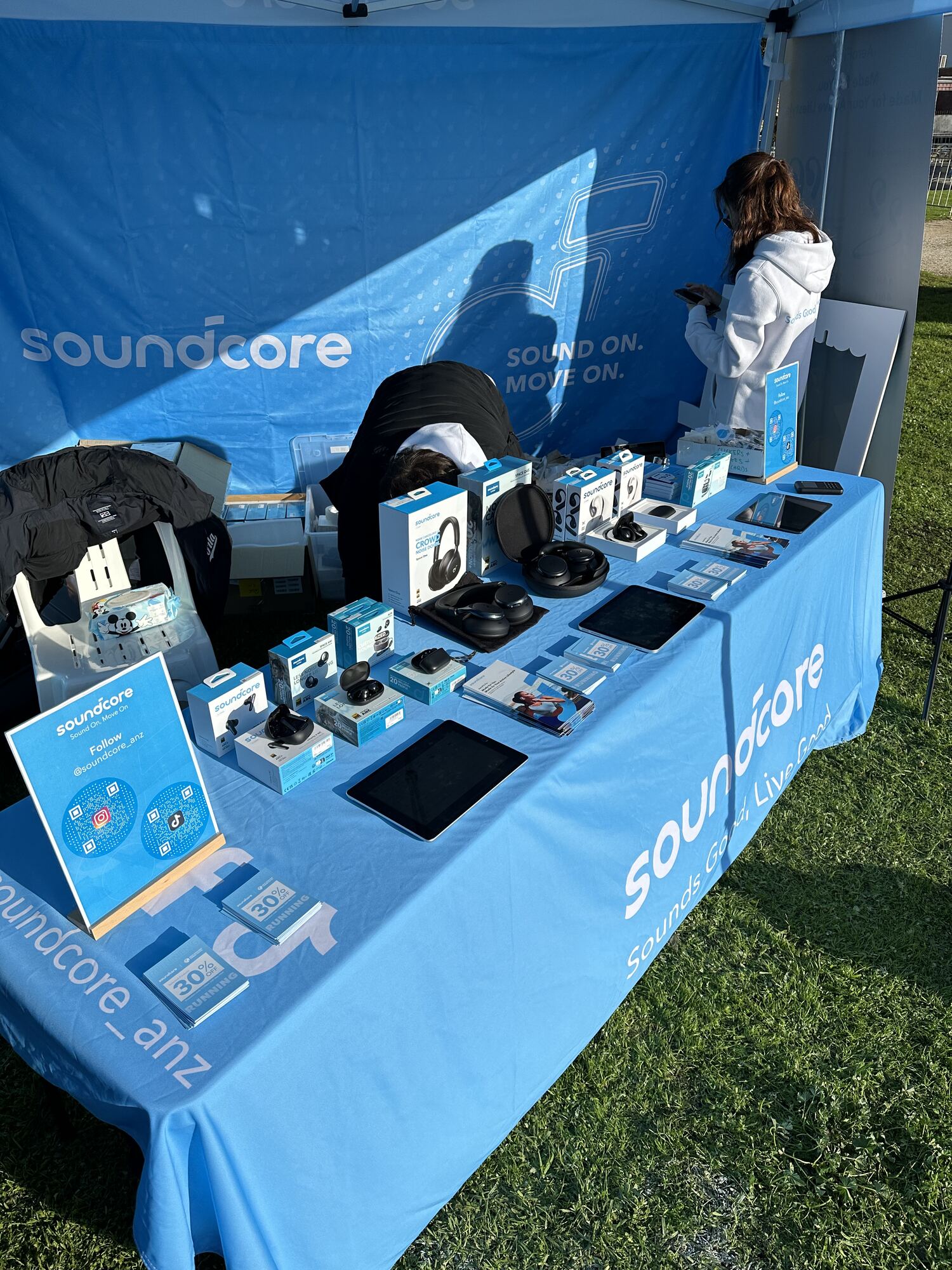 soundcore branded marquee at the Great Ocean Road Running Festival