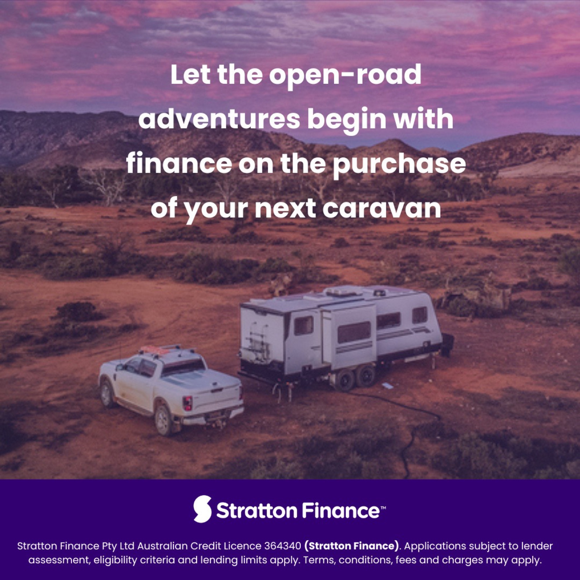 Stratton Finance caravan finance ad creative